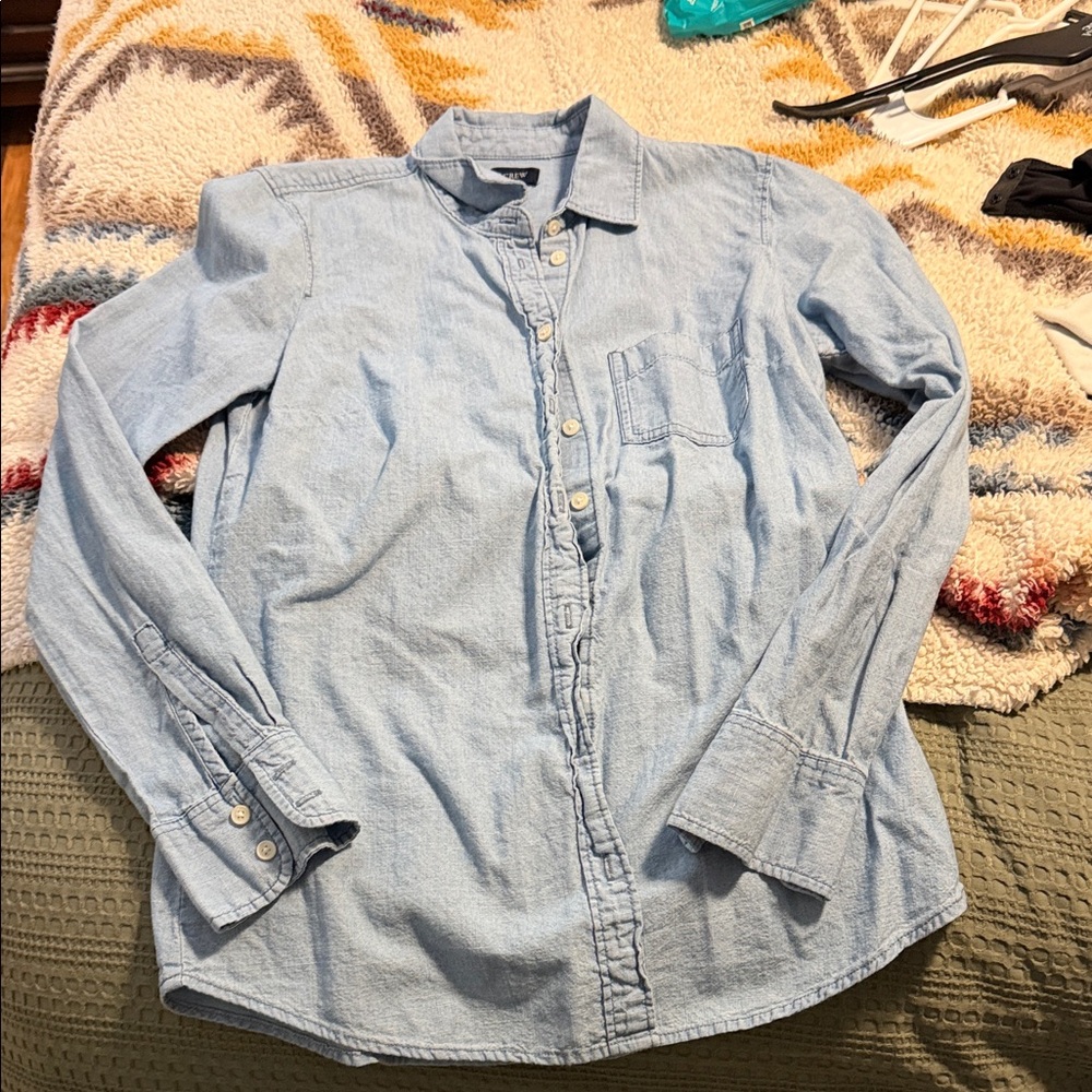 J. Crew Light Blue Women's Button-Down Shirt
